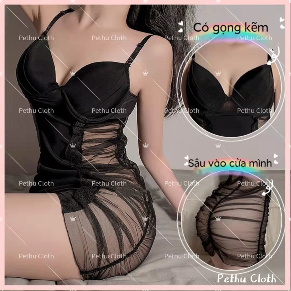 （Q1,HCM)🤞Đồ ngủ nữ sexy Có mút đệm ngực2 dây Chất Thun Tăm Mềm Mại Mặc Ngủ Thoải Mái 40-65kg--023