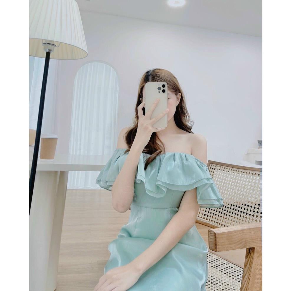 Đầm nữ, đầm bệt vai xanh mặc được 2 kiểu thêm sự lựa cho cho các nàng phom chuẩn hàng cao cấp Tây Thi Shop | BigBuy360 - bigbuy360.vn