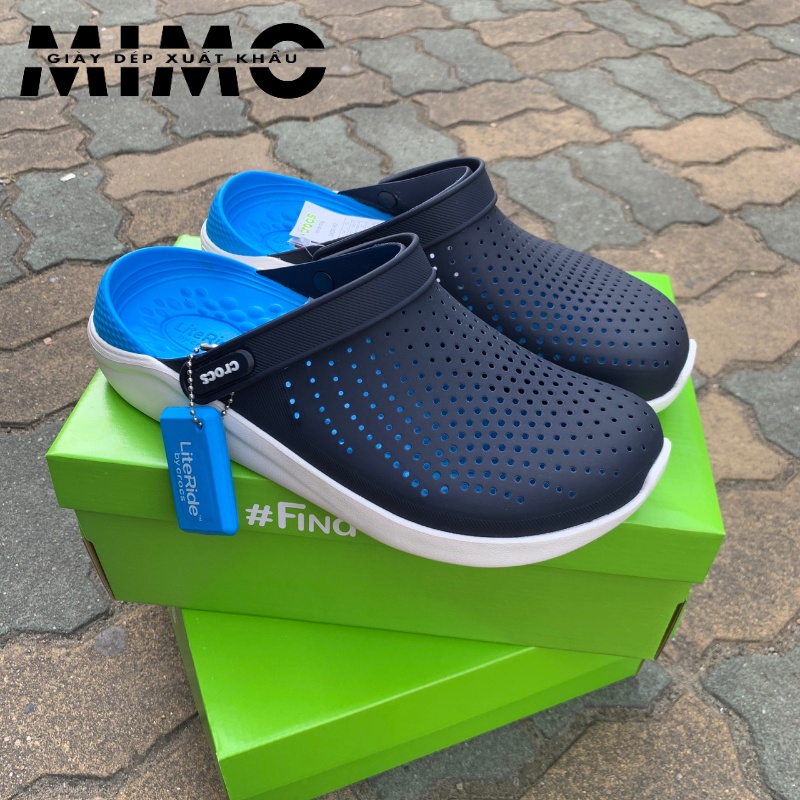 Dép sục Cross Literide navy xanh, sục nhựa đi mưa cực êm mềm nhẹ, thoáng khí cho nam nữ