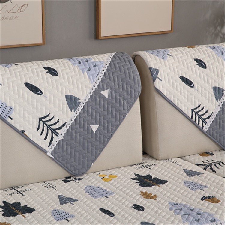 Tấm vải cotton thêu ren đã giặt 4 mùa đơn giản bọc toàn ghế sofa chống trượt