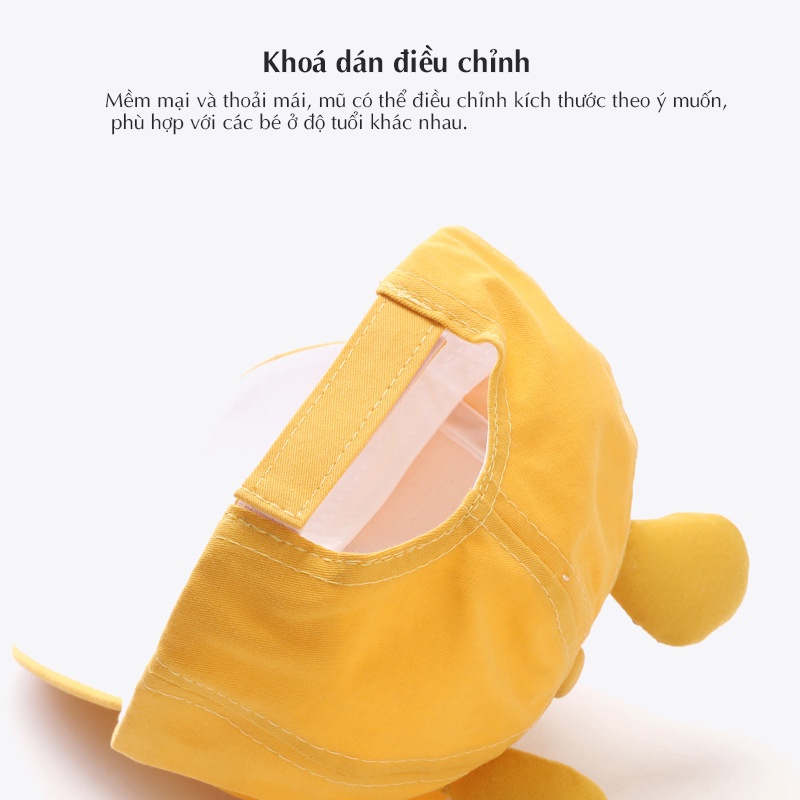 Mũ nón lưỡi trai cho bé 1-3 tuổi, hoạt hình 3D HỔ dễ thương, chất liệu cao cấp mềm êm, khoá dán tiện lợi phong cách HOT
