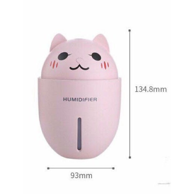 Máy phun sương mini, máy xông tinh dầu hình thú Humidifier (tặng đèn led + quạt cổng USB)