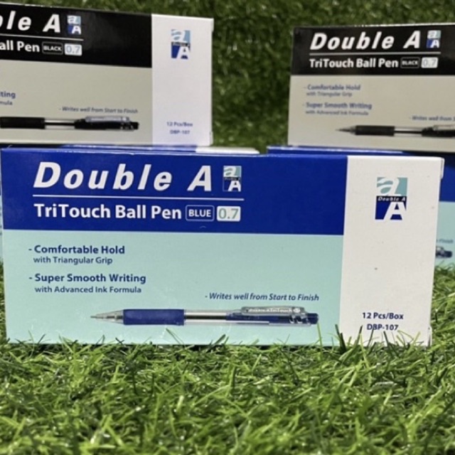 Bút bi bấm văn phòng Double A mực xanh ngòi 0.7mm giá rẻ viết nét đều trơn tru phù hợp cho học sinh