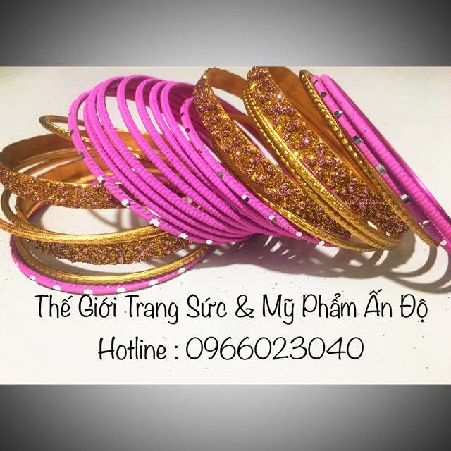 Vòng Tay Ấn Độ 24 chiếc -Màu Hồng Nhạt