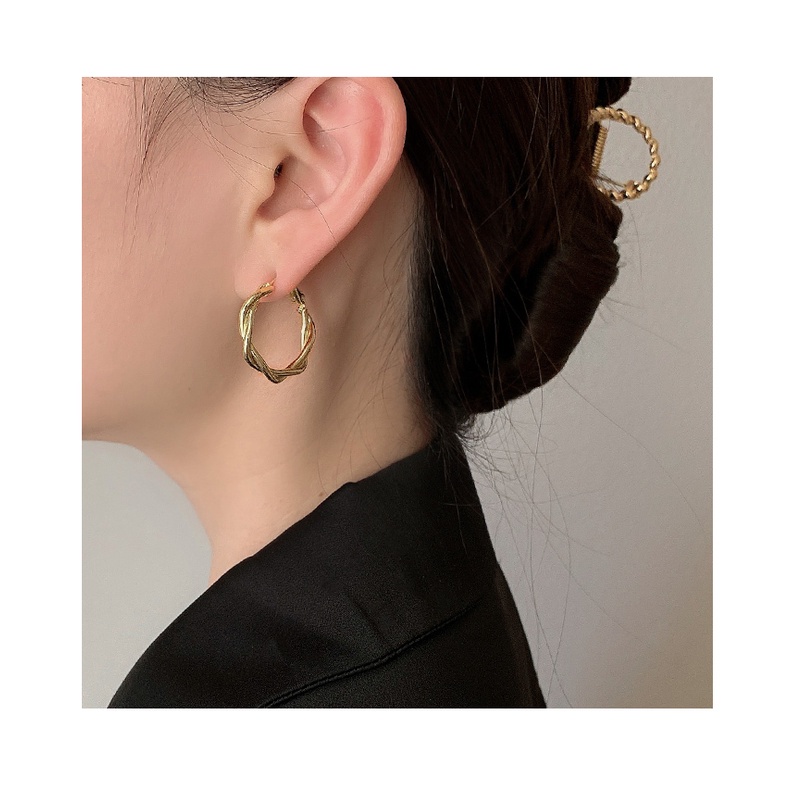 Khuyên tai bằng kim loại phong cách hàn quốc thời trang cho nữ