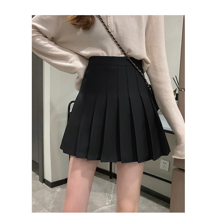 Chân váy tennis xếp li màu trắng đen xếp ly skirt cạp lưng cao ngắn chữ a phong cách ulzzang EVADO CV02 | BigBuy360 - bigbuy360.vn