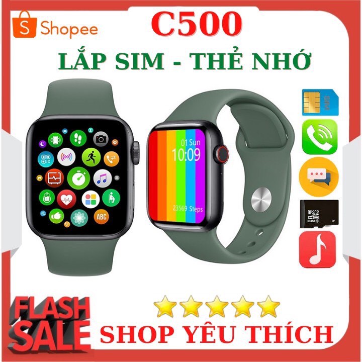 Đồng Hồ Thông Minh C500 Plus Lắp sim Nghe gọi Thay dây thoải mái Tiếng Việt 42mm