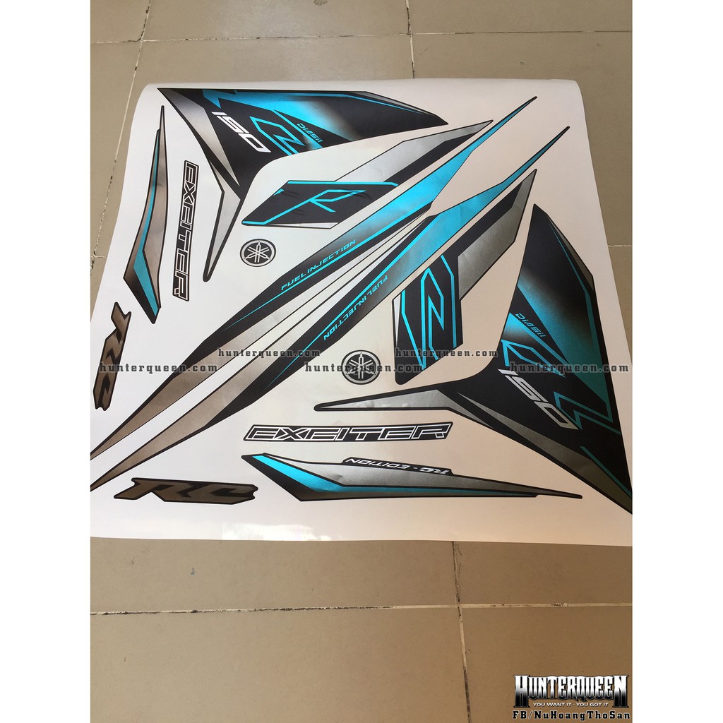 Tem xe exciter 150 RC dán xe đen. Chất liệu crom nhám sang trọng. Ex 150