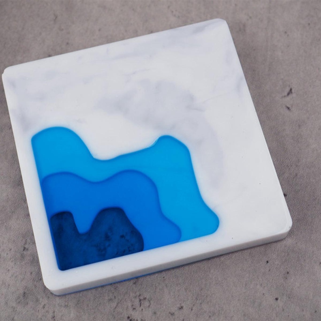 YIYU Khuôn Silicone Làm Đế Lót Ly Hình Đại Dương Độc Đáo