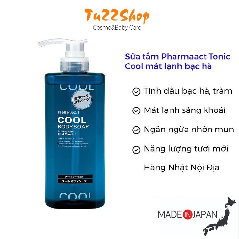 Sữa tắm nam Pharmaact Tonic Nhật Bản 600ml hàng Nhật nội địa