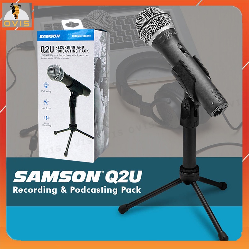 Samson Q2U - Micro USB Thu Âm Dynamic Sử Dụng 2 Chuẩn Kết Nối (USB 2.0 Digital và XLR Connector Analog)