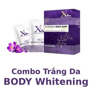 Bộ đôi dưỡng trắng da toàn thân XSKIN Whitening Body Bath gồm Saffron và Kem ủ trắng