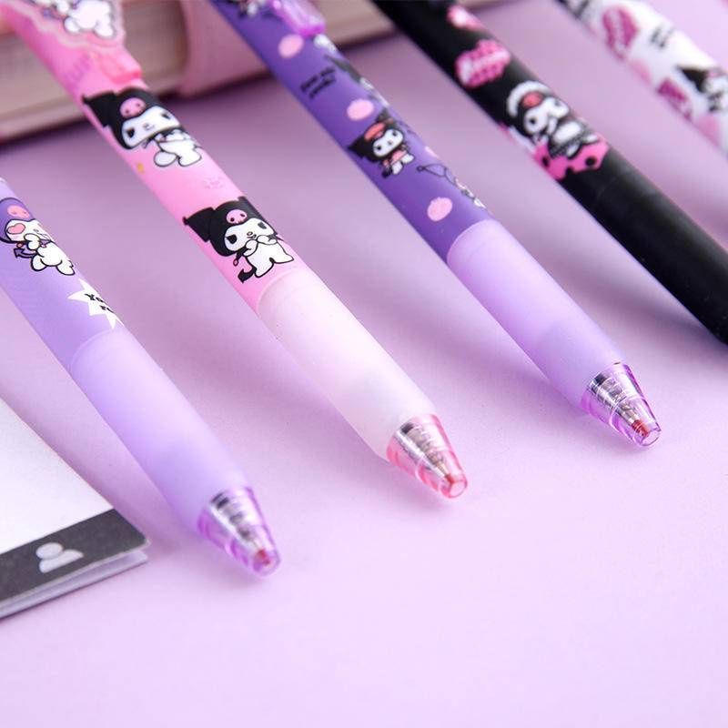 SANRIO Set 6 Bút Mực gel Gắn Lưng Kuromi Dễ Thương Cho Học Sinh