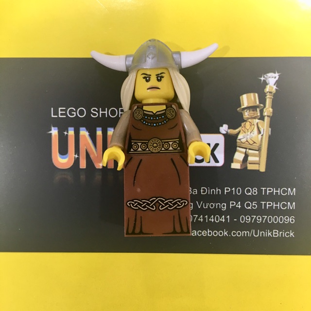 Lego UNIK BRICK Viking Woman - Nữ chiến binh trong Minifigures Series 7 chính hãng