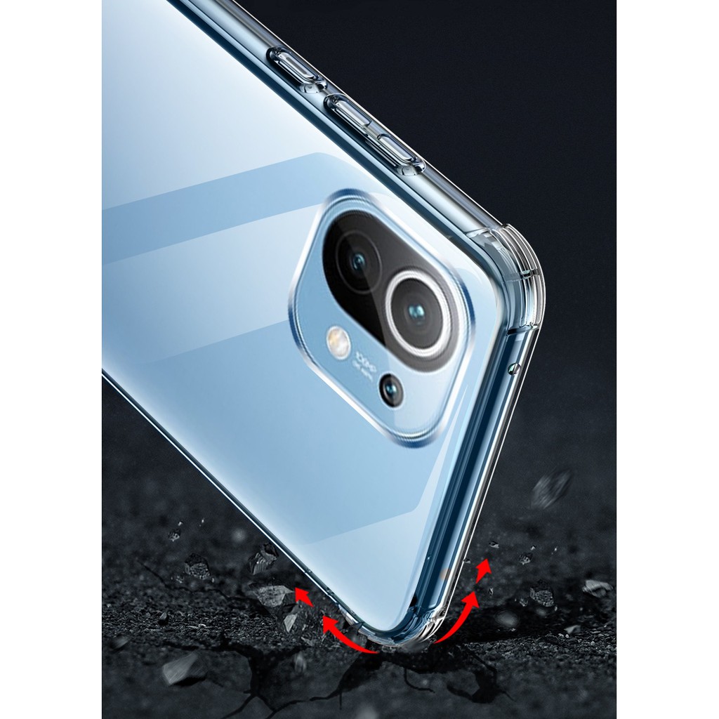 ỐP MI 11 LITE / MI 11 LITE 5G DẺO TRONG SUỐT LỒI 4 GÓC CHỐNG SỐC CAO CẤP