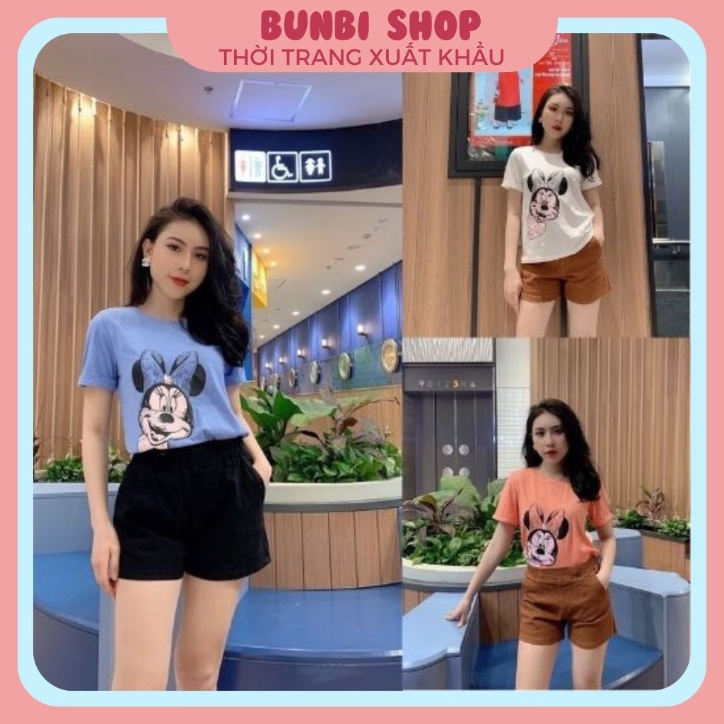 Áo phông nữ, áo thun cộc tay form vừa, áo thun hình Mickey siêu đẹp, hàng việt nam xuất khẩu chuẩn