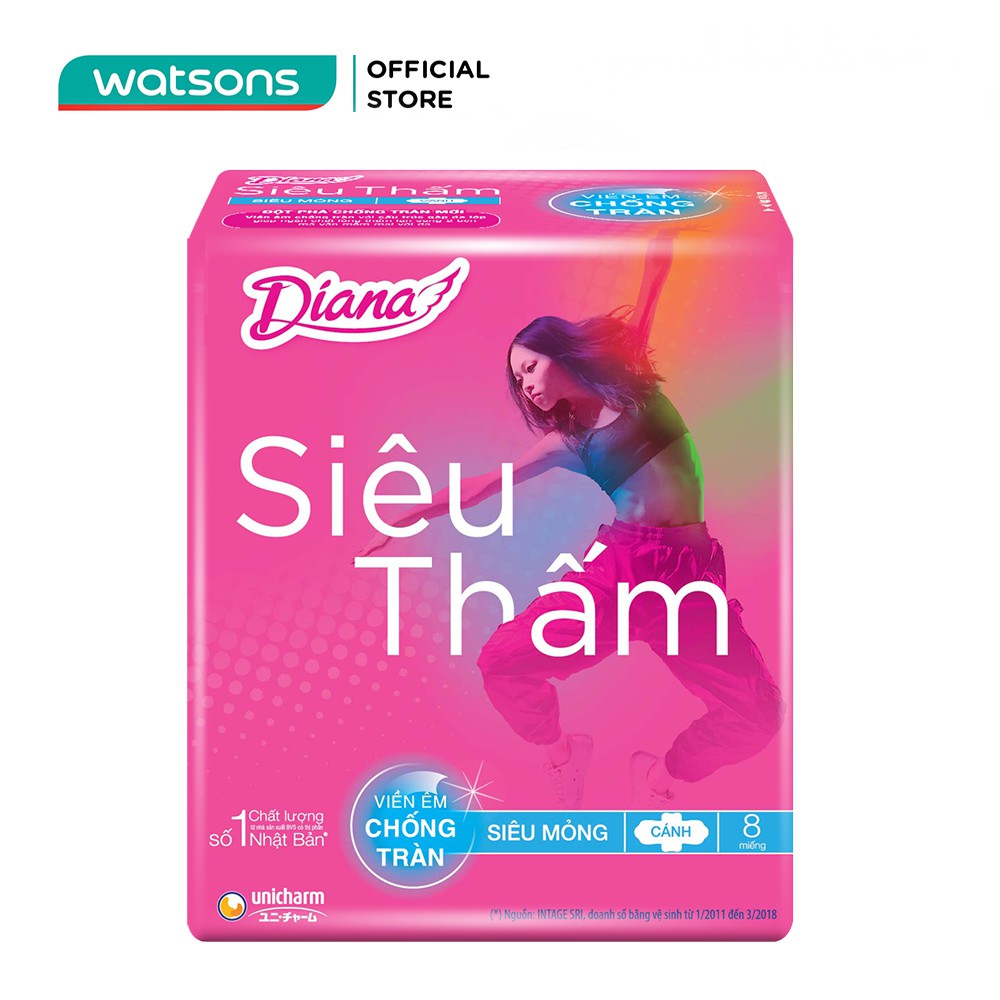 Băng Vệ Sinh Diana Siêu Thấm Siêu Mỏng Cánh 08M Sachi