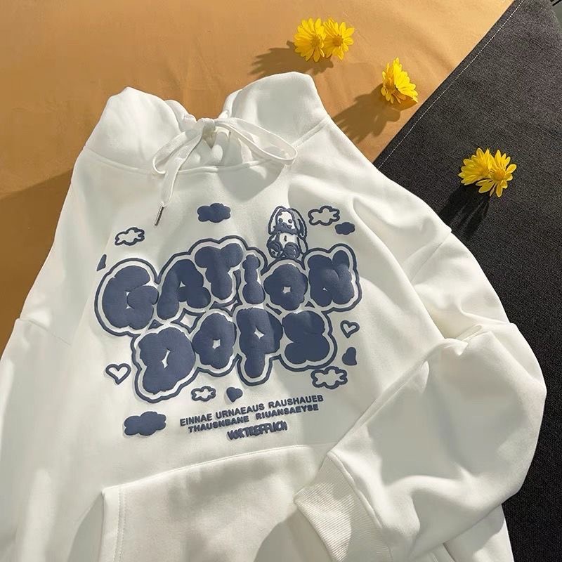 ÁO HOODIE FORM RỘNG IN CHỮ NỔI ÁO NAM NỮ ĐẸP THU ĐÔNG 2022