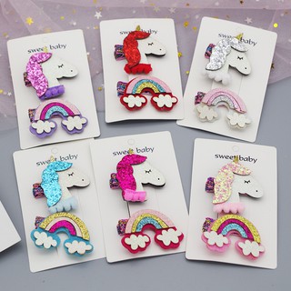 Set kẹp tóc hình kỳ lân lingling đáng yêu cho bé