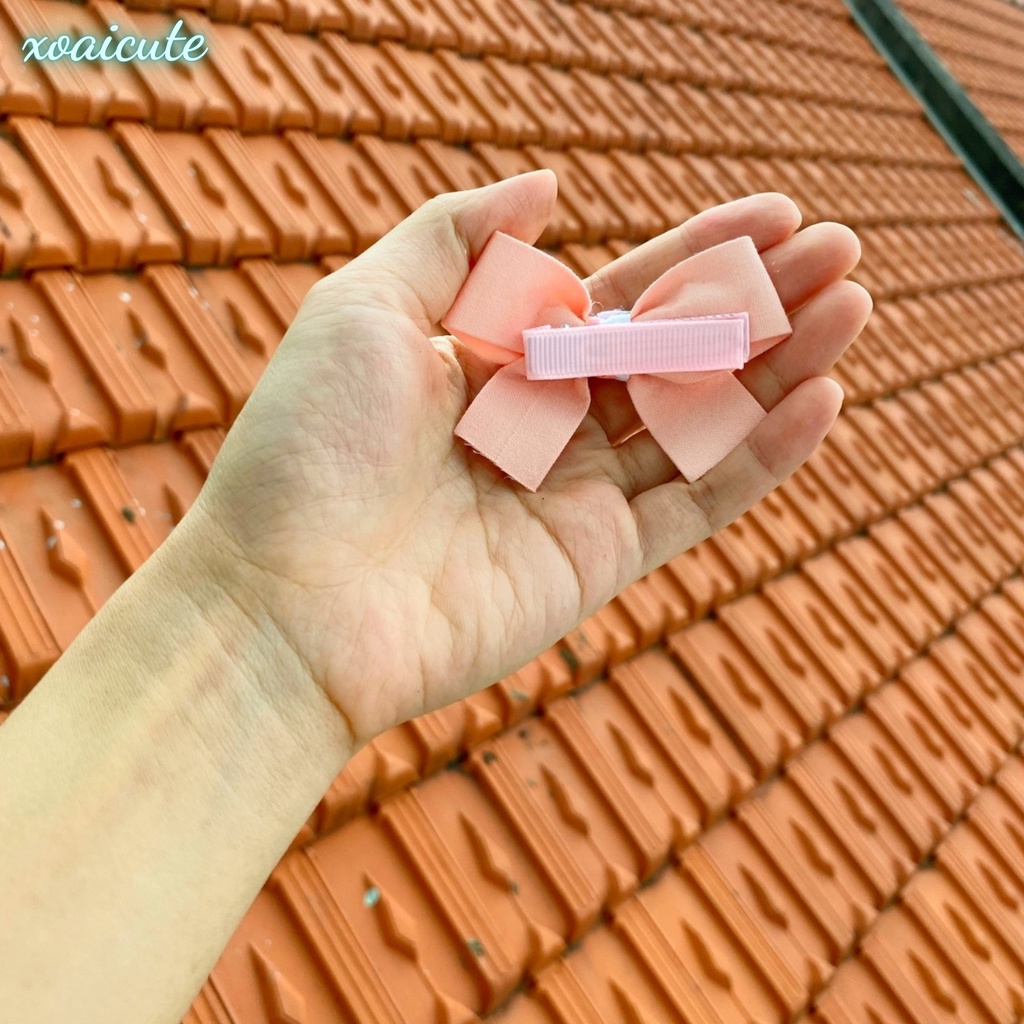 Kẹp tóc đính nơ  cài tóc 6 màu (sét 2 kẹp)siêu xinh kích thước vừa với bé để cài một bên rất xinh