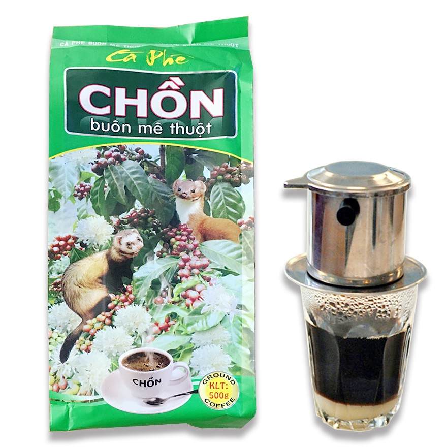 Combo 2 bịch Cà phê pha phin đậm đà Chồn Buôn Mê Thuộc của công ty Cao Đại Nguyên thượng hạng[ NGON KHÔNG THỂ CƯỠNG ]