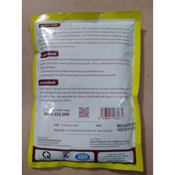 CHẾ PHẨM SINH HỌC EM PLUS TRICHODERMA ĐẶNG GIA TRANG XỬ LÝ MÙI HÔI, Ủ RÁC, Ủ CÁ, ĐẬU TƯƠNG...