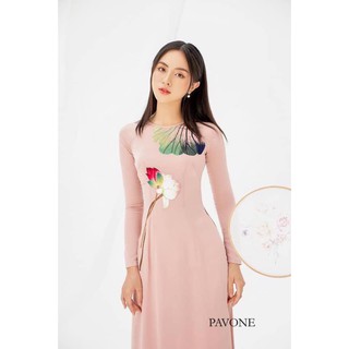 Siêu phẩm Áo dài phối tay hoạ tiết duyên dáng