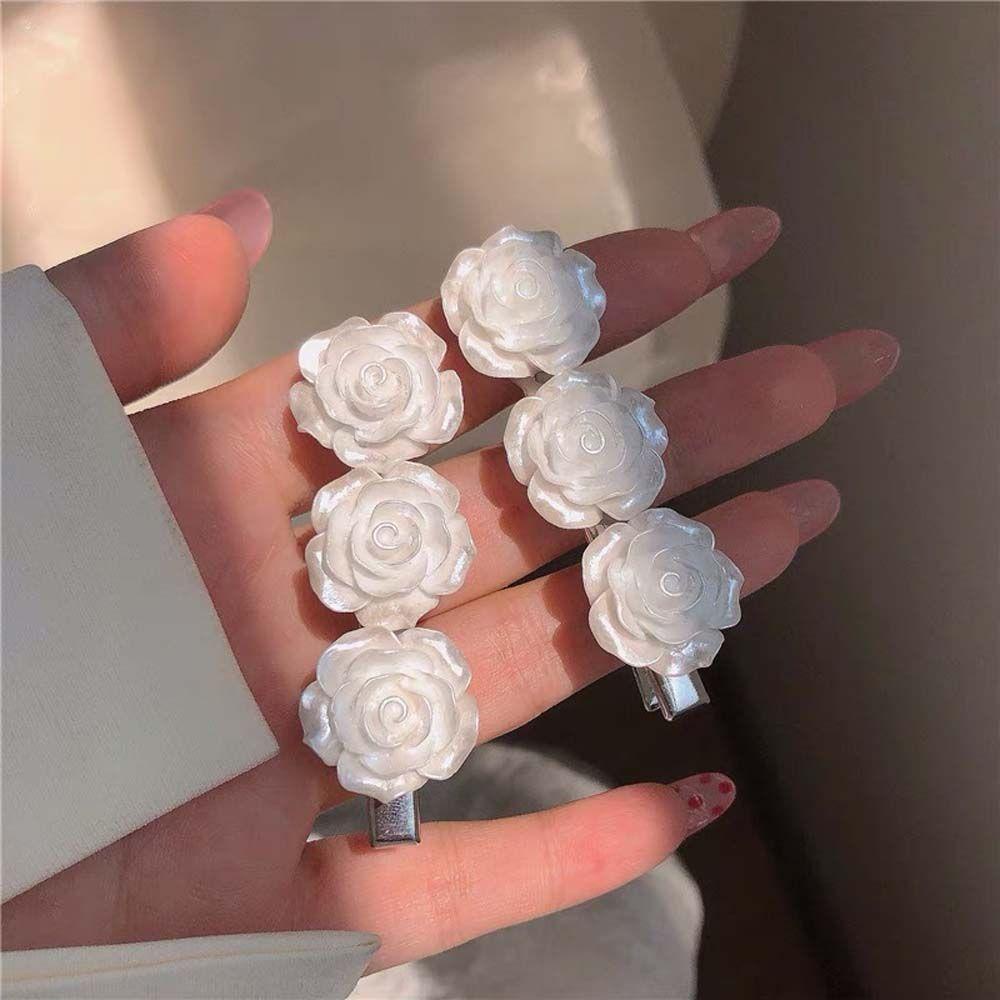 Kẹp Tóc Hoa Trà Màu Trơn Thời Trang Cho Cô Dâu