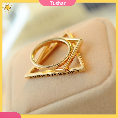 Set 3 nhẫn đeo tay kim loại đính đá dễ thương cho nữ