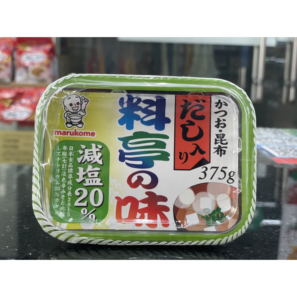 (Date T12/2022) Tương Miso giảm muối Marukome Ryotei-No-Aji (Reduced salt) 375g Nhật Bản