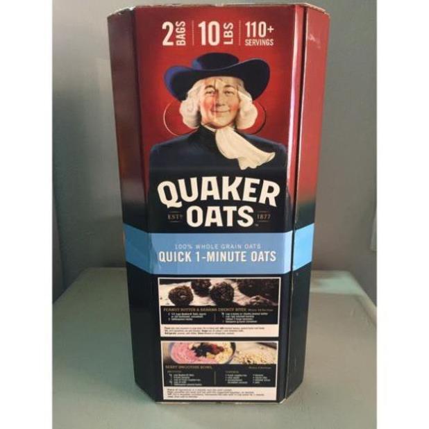 QUAKER QUICK 1 MINUTES 4.6KG Yến mạch cán vỡ ăn liền Quick 1 minutes mẫu mới nhất 4.6kg - Authentic 100%