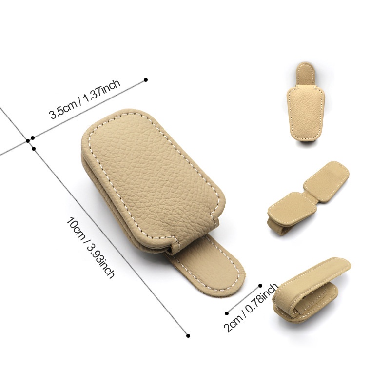 Kẹp giữ mắt kính SEAMETAL bằng da gắn tấm che nắng xe hơi