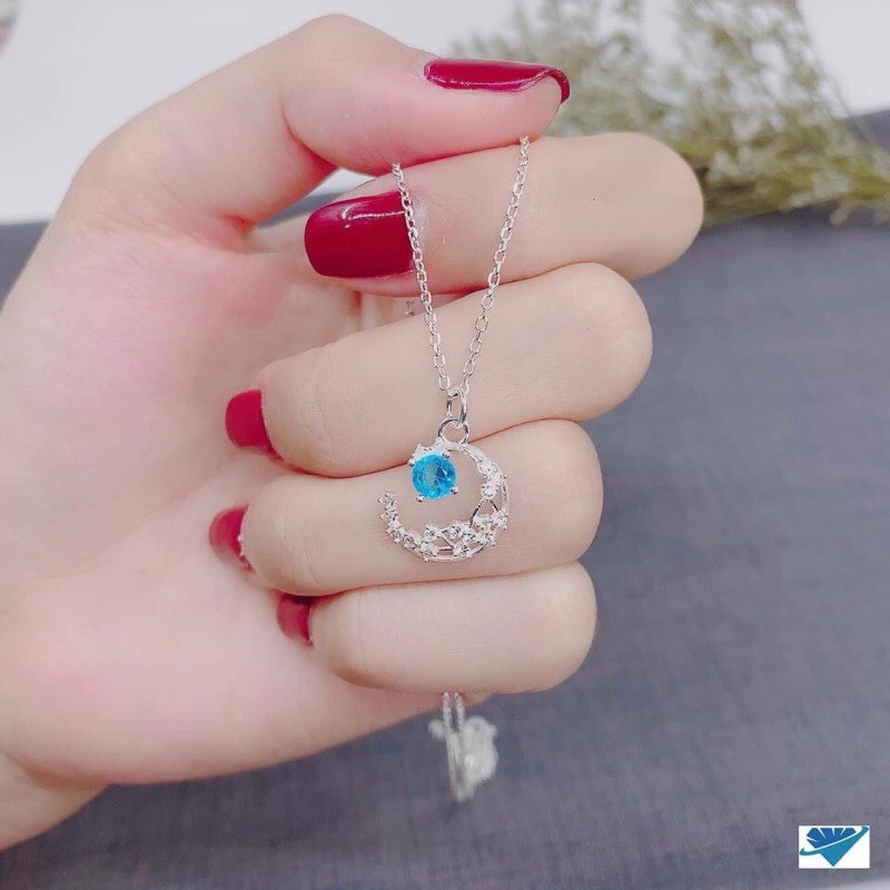 Dây chuyền mặt trăng chuẩn bạc ta đính đá sang trọng - Kho sỉ bạc Nhất Linh