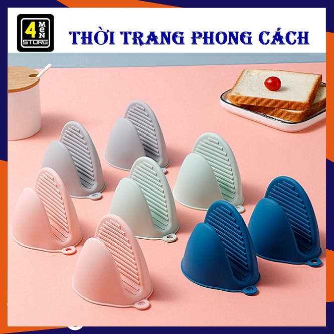 Bộ 2 Miếng nhấc nồi silicon chịu nhiệt cao có móc treo - Dụng cụ bắc nồi chống nóng Đa Năng