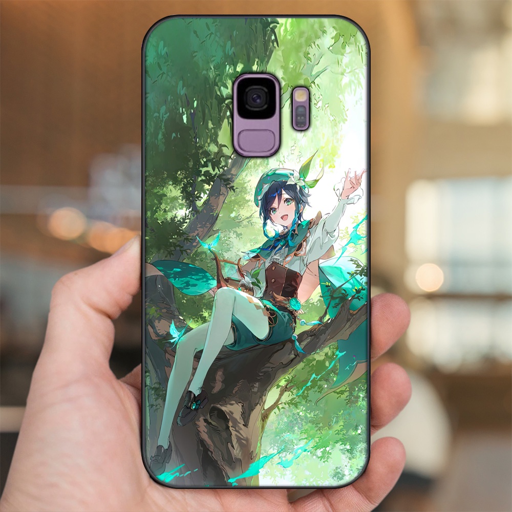 Ốp lưng Samsung S9 viền đen in hình Venti Genshin Impact