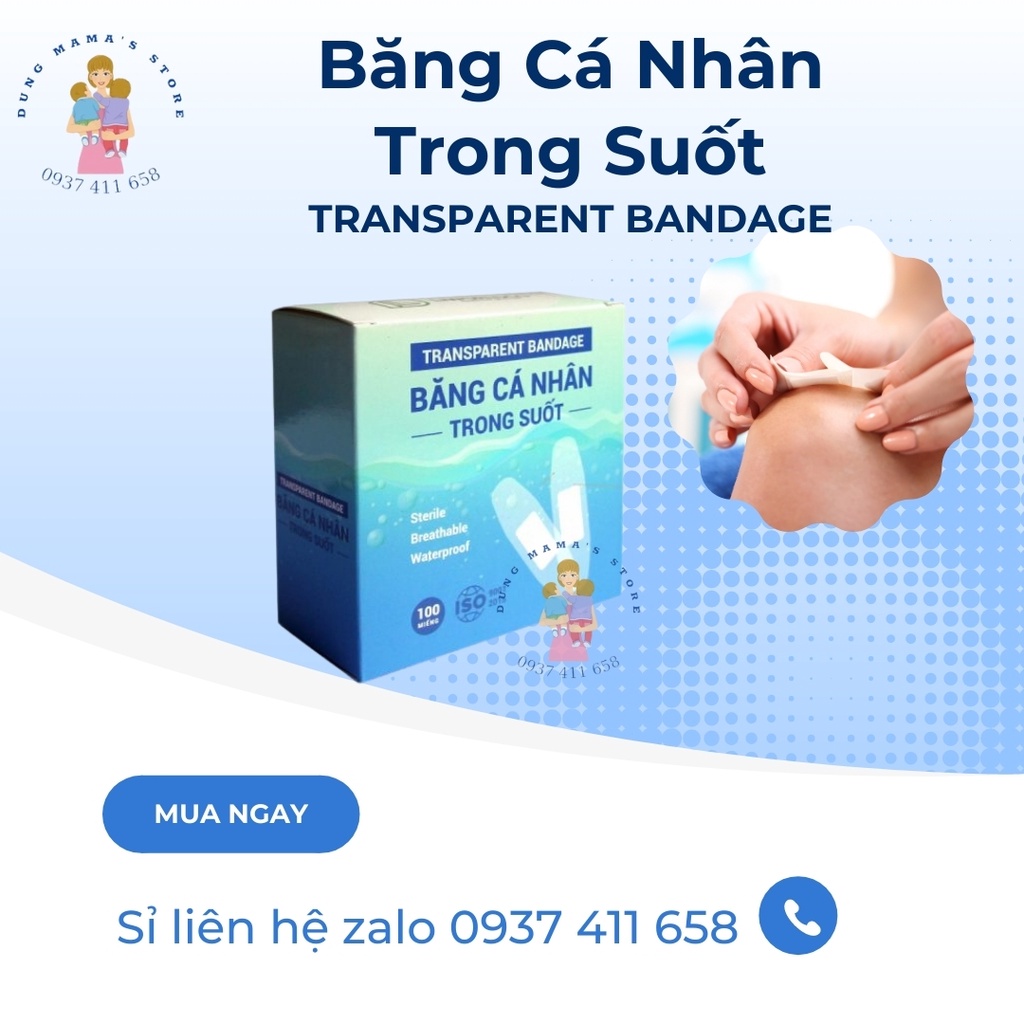 Băng Cá Nhân Trong Suốt- Hộp 100 cái