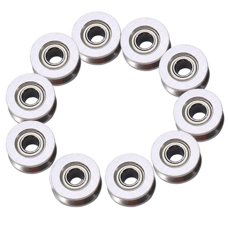 RRIAN Set 10 vòng bi ròng rọc chuyên dụng cho hệ thống chuyển động đường sắt tuyến tính V624ZZ V 4*13*6mm