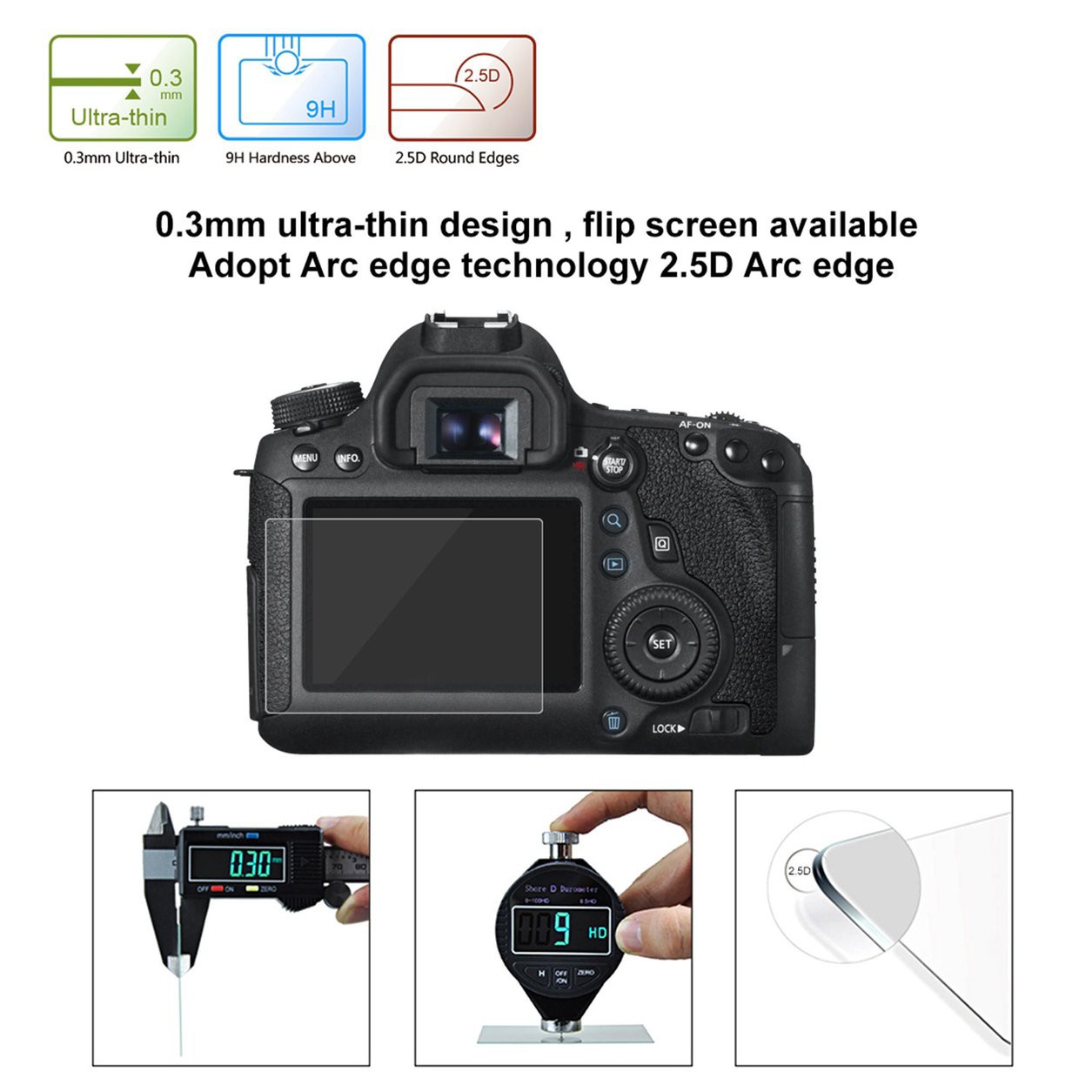 Kính Cường Lực Bảo Vệ Màn Hình Lcd Cho Máy Ảnh Canon 6d