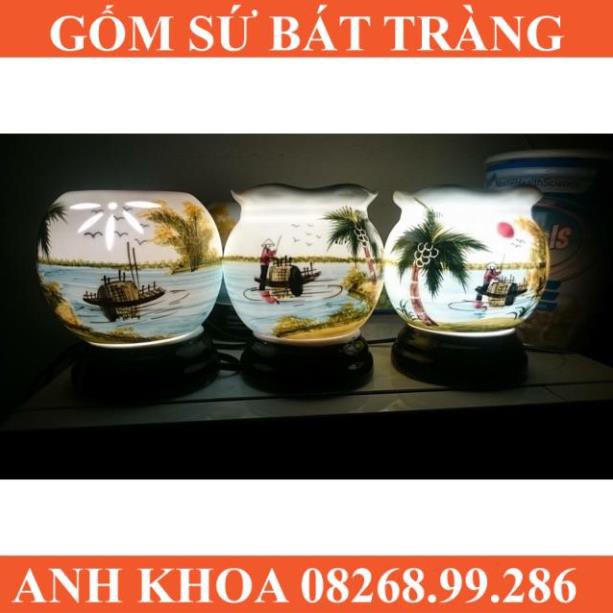 Đèn xông tinh dầu Bát Tràng size to - Gốm sứ Bát Tràng Anh Khoa