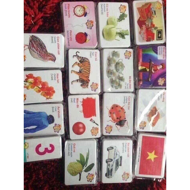 Bộ Thẻ Học Thông Minh Cho Bé 16 chủ đề, 416 Thẻ Flashcard Song Ngữ Anh Việt Cho Bé