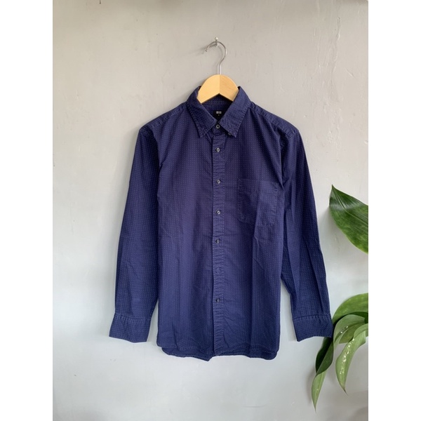 Áo Sơ Mi Dài Tay Chấm Bi Uniqlo