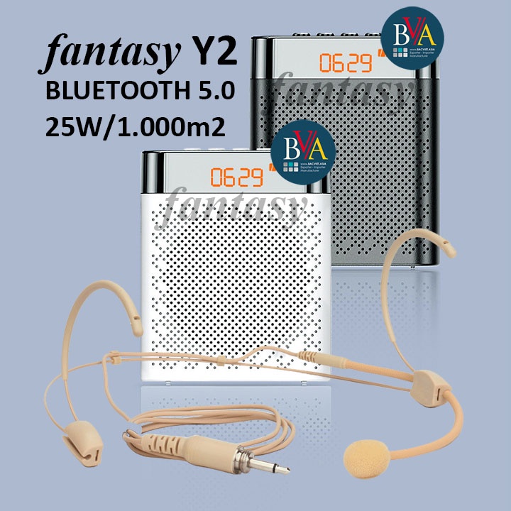 Loa trợ giảng mini Fantasy Y2 Bluetooth 5.0 Micro hạt gạo, Mic có dây màu da, hàng chính hãng (tem chống giả BCA & BVA)