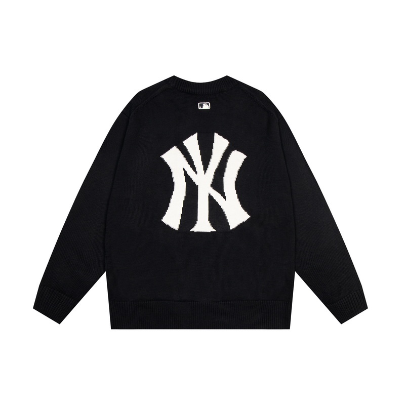 ❤❀  ❤ Mlb Áo Sweater Dệt Kim Tay Dài Cổ Tròn Thêu Chữ NY Cá Tính