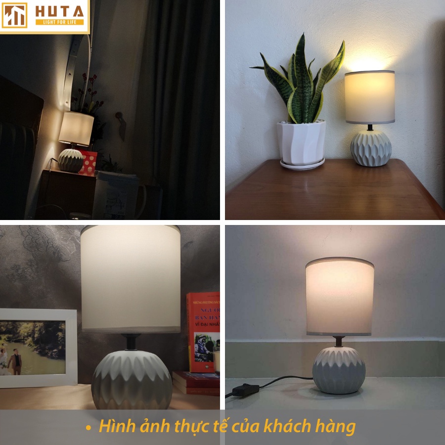 Đèn Ngủ Để Bàn Gốm Sứ Huta Light For Life S3 Decor Phòng Ngủ, Trang Trí, Đọc Sách, Điều Chỉnh Độ Sáng, Ánh Sáng Vàng