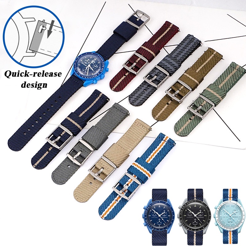 Dây Đeo Nylon 20MM Thay Thế Tháo Gỡ Nhanh Họa Tiết Hành Tinh Cho Omega X Swatch MoonSwatch MoonSwatch