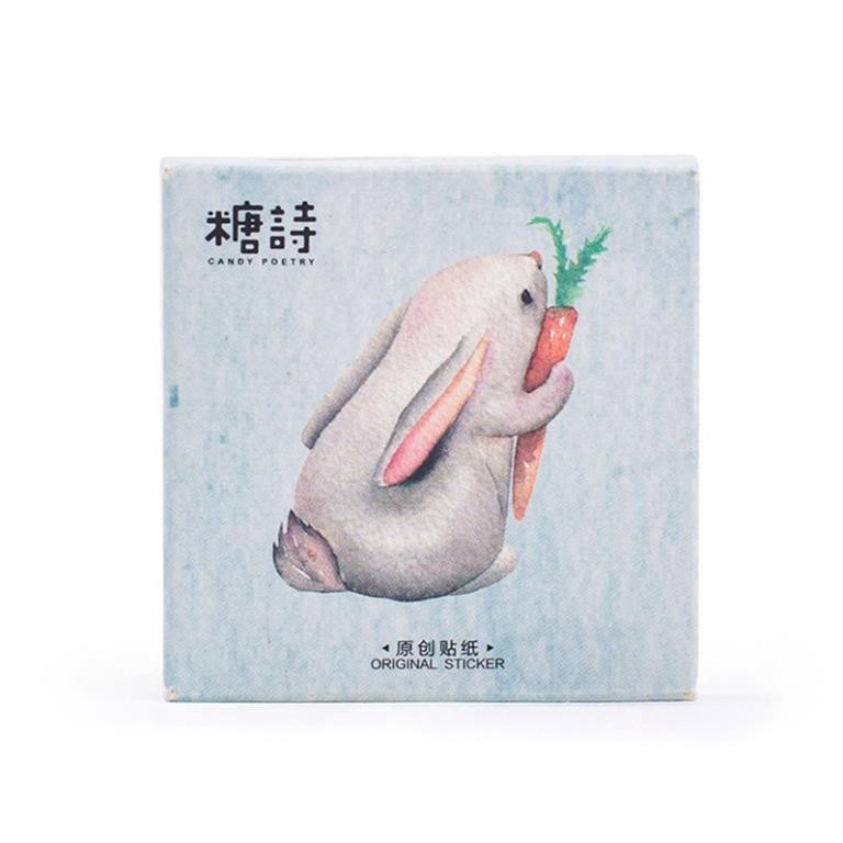 Bộ 45 nhãn dán hình động vật rừng dùng trang trí E86