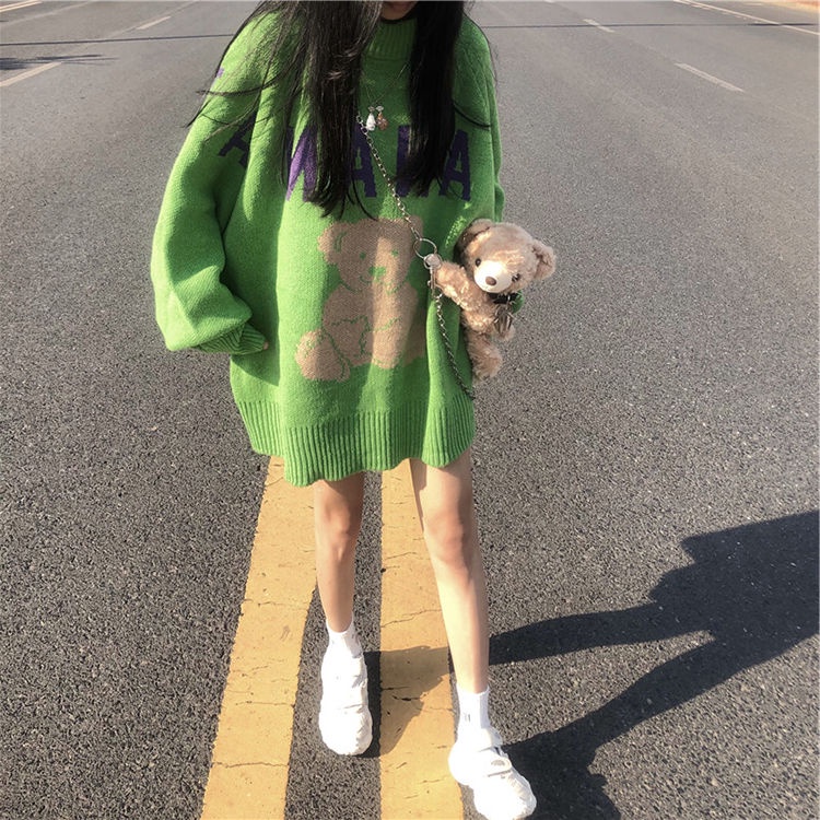 Áo len nữ dài tay cổ tròn thời trang Hàn Quốc