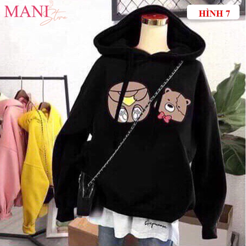 Áo hoodie nam nữ form rộng tay dài kiểu áo khoác nỉ hodie nữ có mũ túi trước cực cá tính in nhiều hình hoạ tiết cá tính