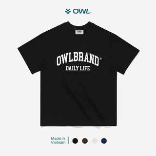  OWL BRAND® RETRO TEXT TEE -  Áo thun in chữ cổ điển   Đen - OWL010322 