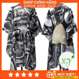 Áo choàng cắt tóc Barbershop hoa văn